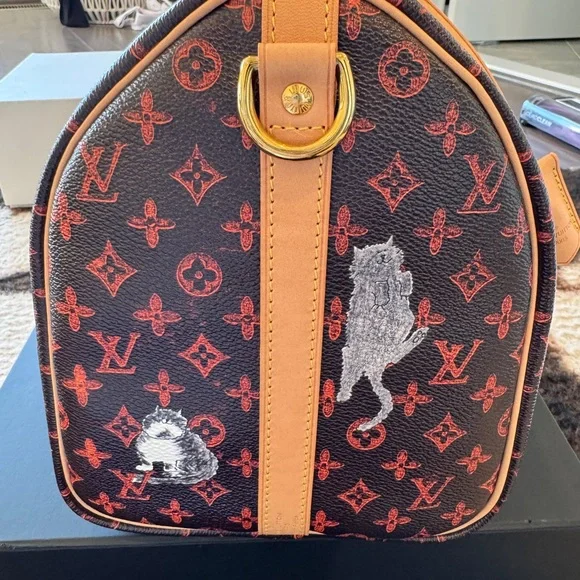 Grace Coddington Louis Vuitton Monogram Cat Speedy 30 Bag - Picture 5 of 10